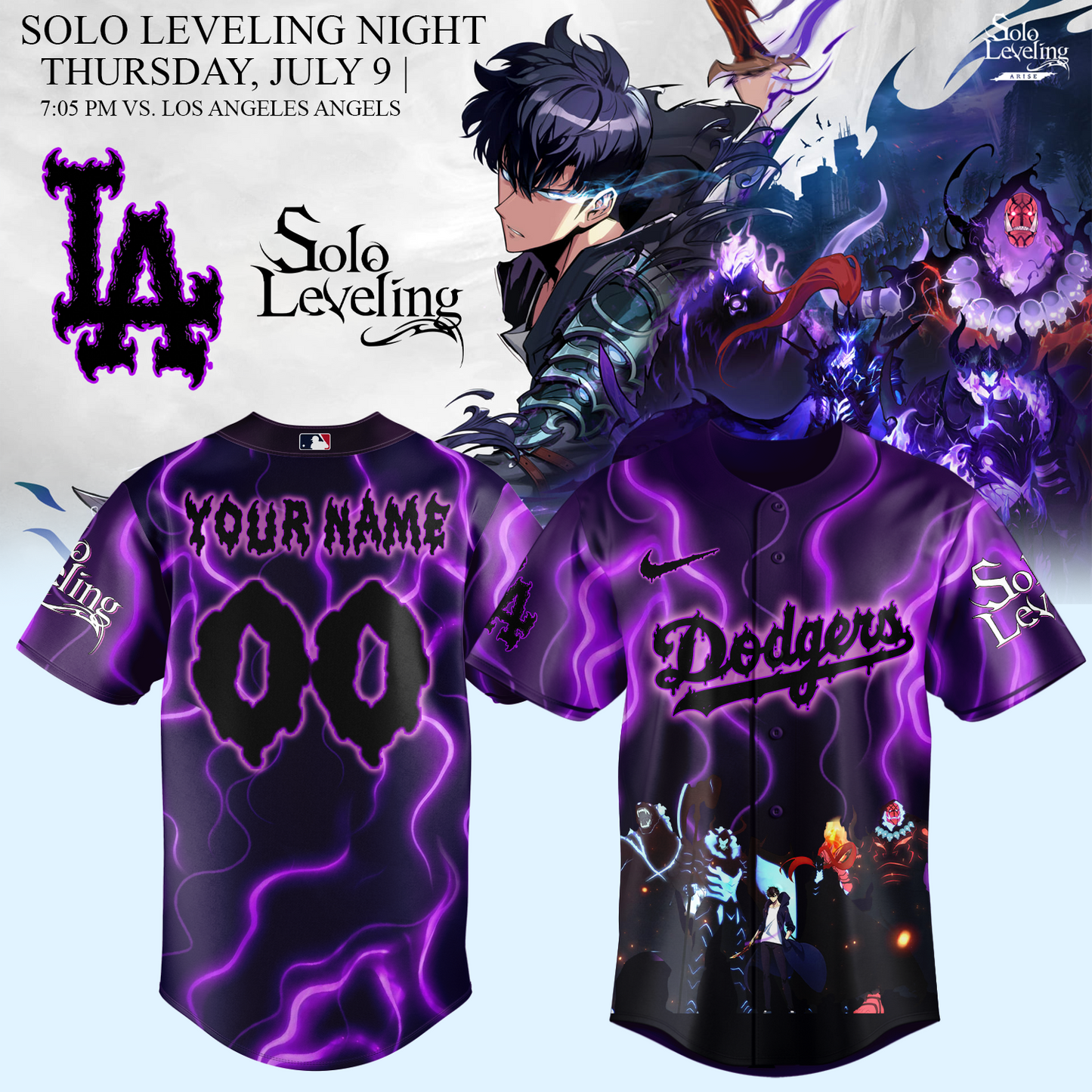 MLB ALL TEAMS x Solo Leveling Limited Jersey (Custom Name & Number) | YV72