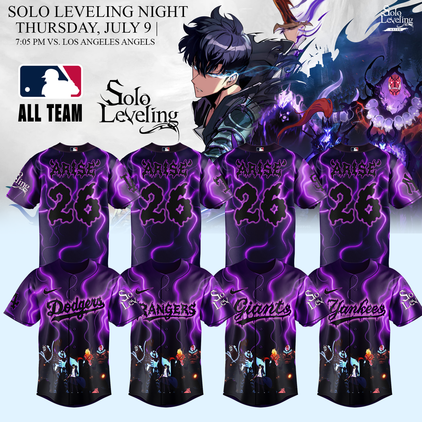 MLB ALL TEAMS x Solo Leveling Limited Jersey | QB46