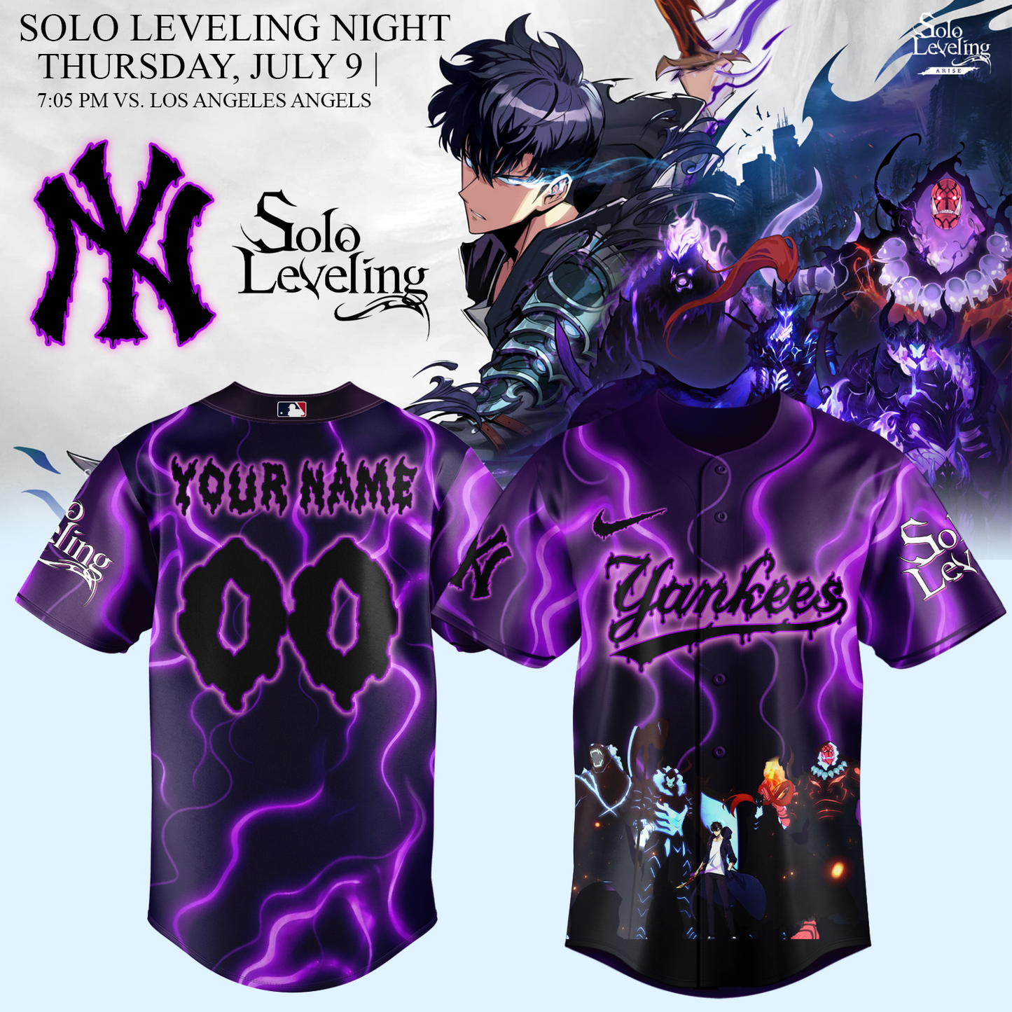 MLB ALL TEAMS x Solo Leveling Limited Jersey (Custom Name &amp; Number) | YV72