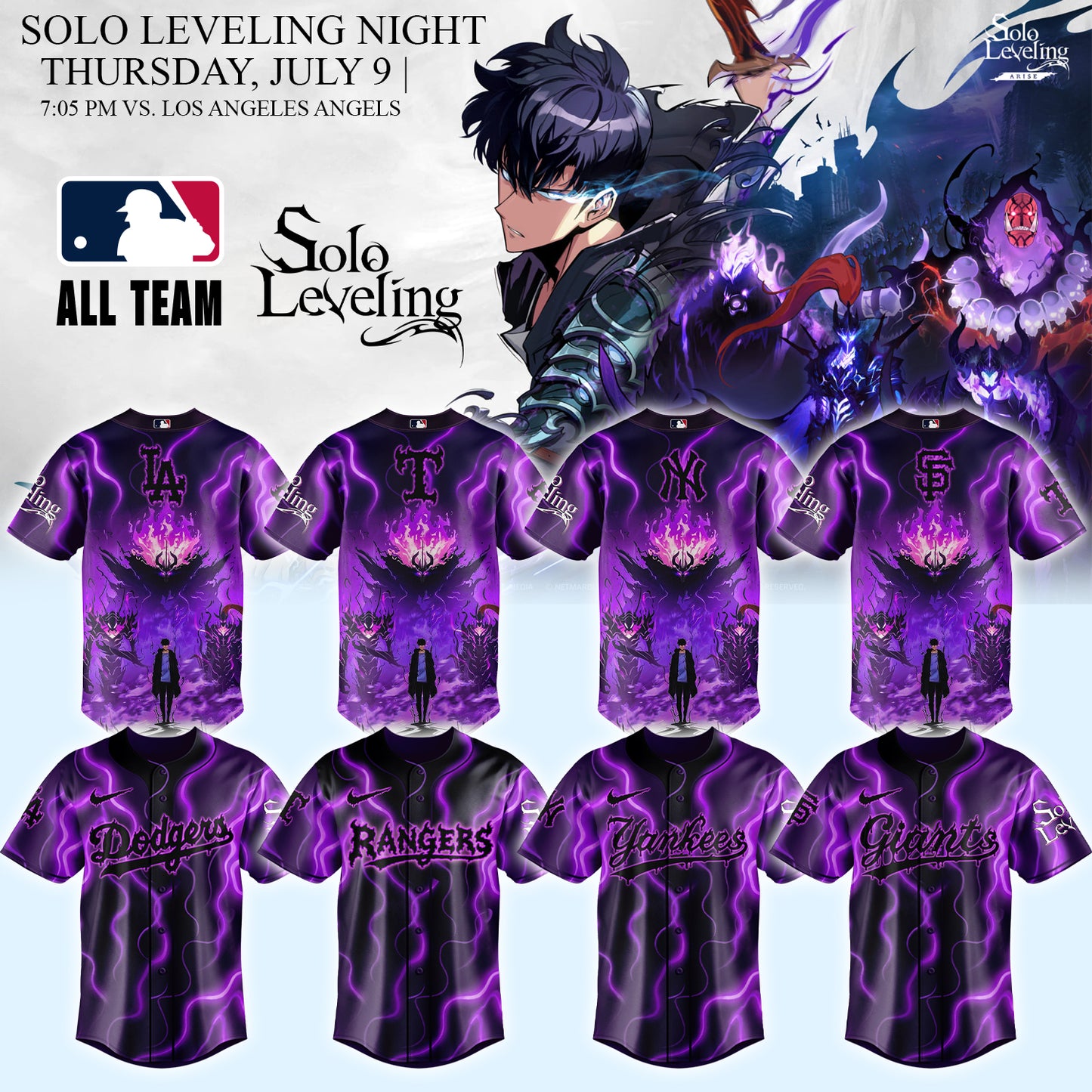 MLB ALL TEAMS x Solo Leveling Limited Jersey 1 | XX16