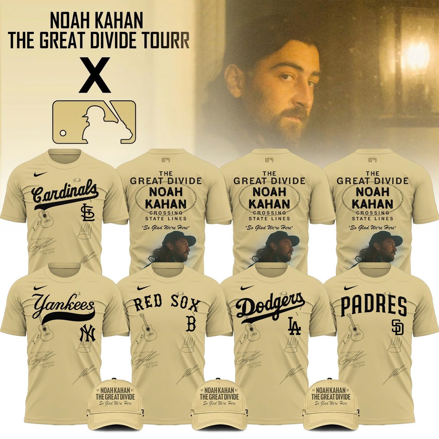 Baseball x Noah Kahan Tour 2026 Tshirt Limited Edition | BT38