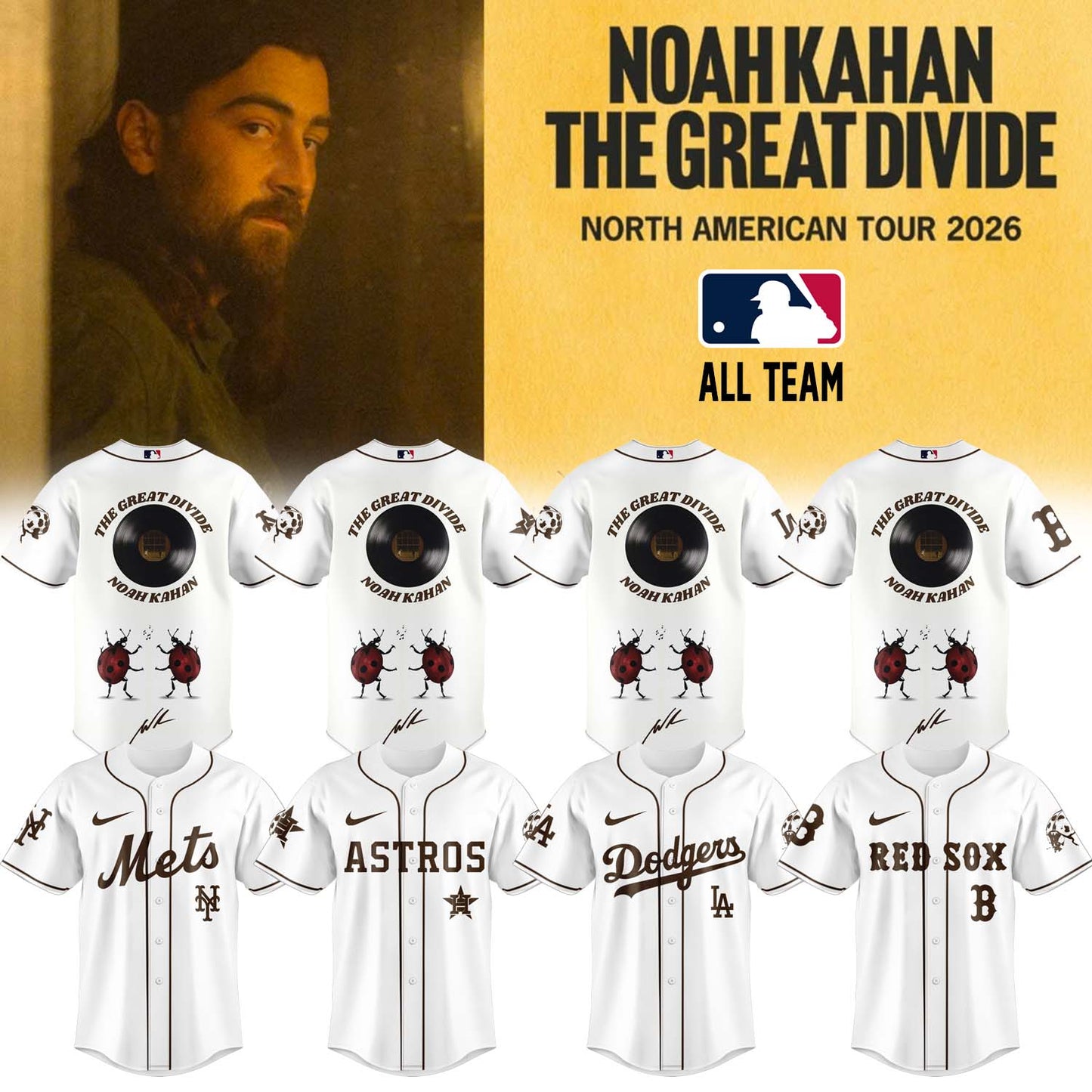 Noah Kahan "The Great Divide: The Last Of The Bugs" Album 2026 Limited Edition Signature - Jersey | VY39