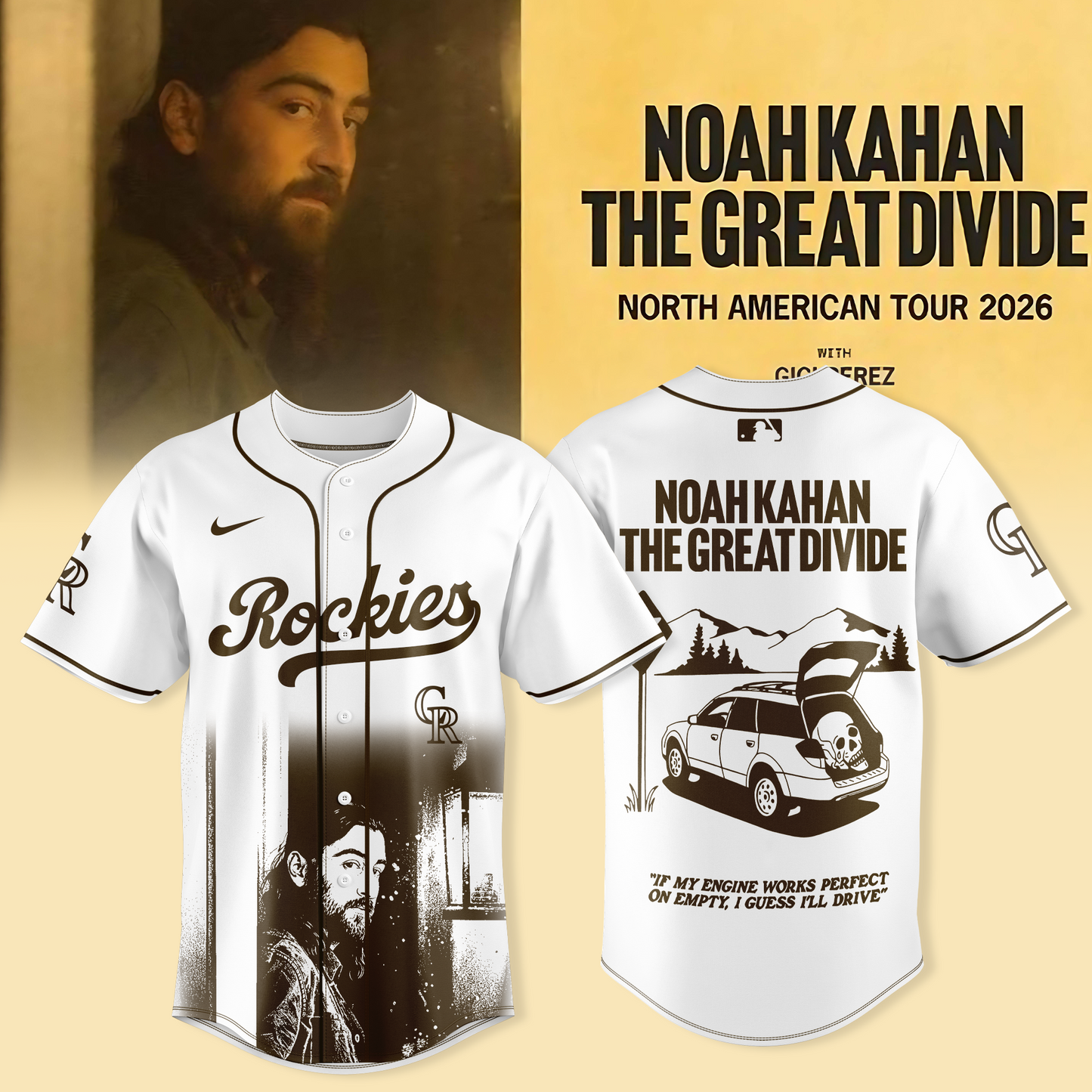 Colorado Rockies x Noah Kahan - "The Great Divide Tour 2026" Jersey Collection | SO69