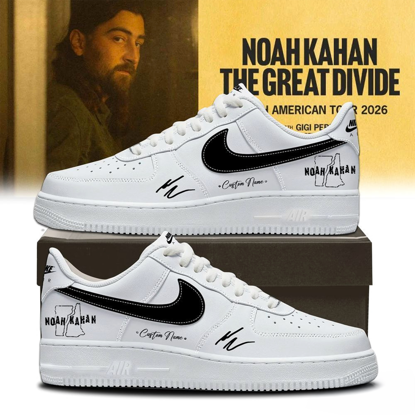 Noah Kahan The Great Divide Tour 2026 AF1 Shoes | XU38