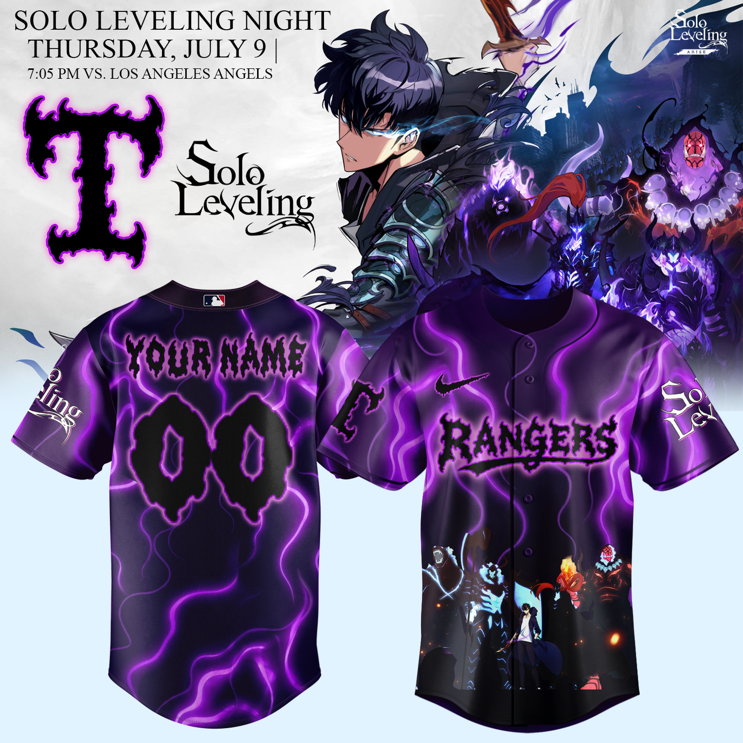 MLB ALL TEAMS x Solo Leveling Limited Jersey (Custom Name &amp; Number) | YV72