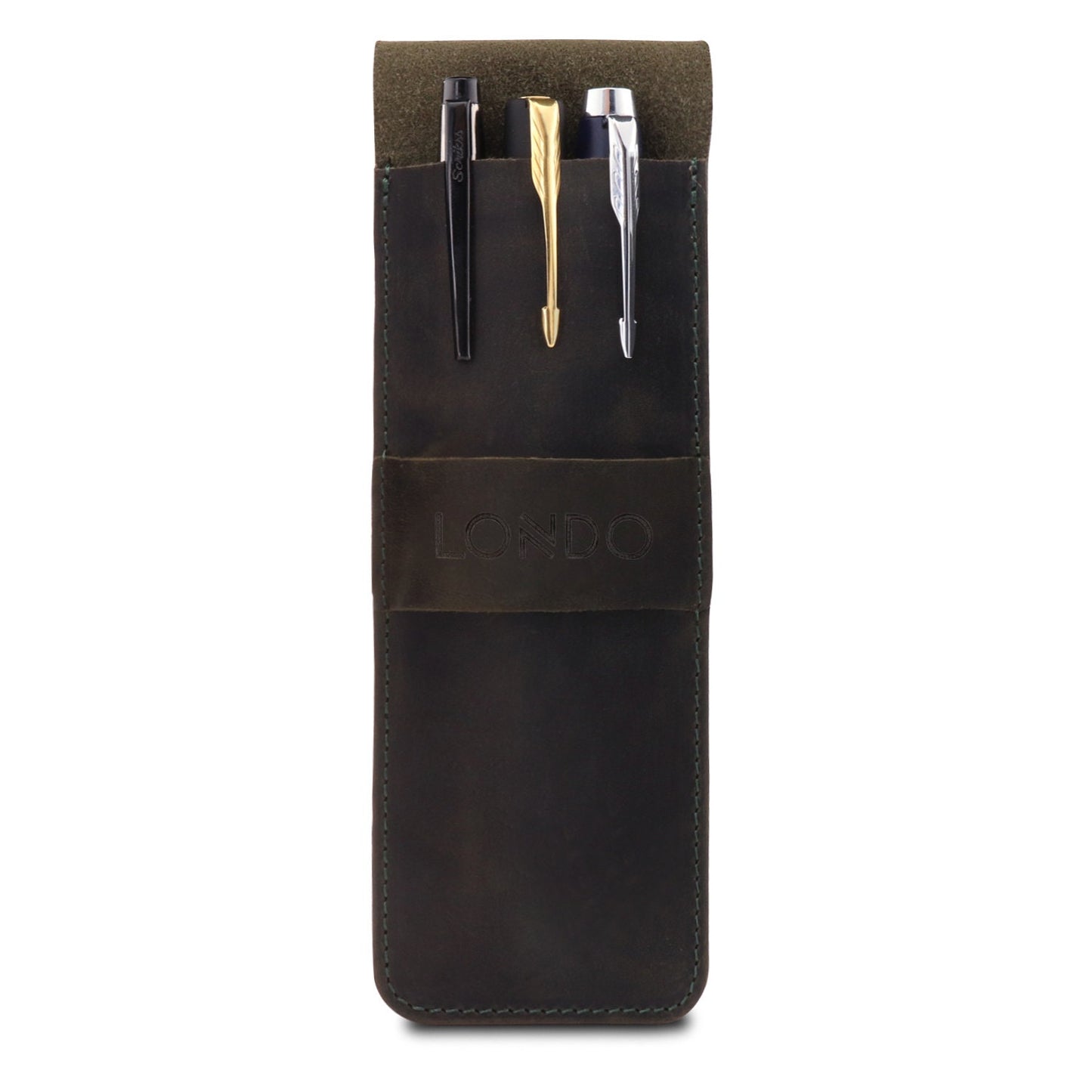 Personalized Handcrafted Top Grain Leather Pen Holder, Pen Pouch, High-Quality Pencil Case, Custom Pencil Bag, Pencil Case with Tuck in Flap