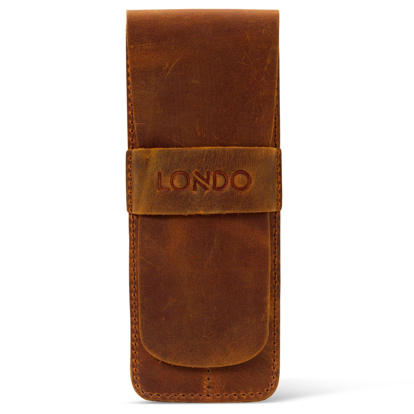 Personalized Handcrafted Top Grain Leather Pen Holder, Pen Pouch, Two Compartment Pencil Case, Custom Pencil Bag with Tuck in Flap