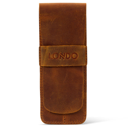 Personalized Handcrafted Top Grain Leather Pen Holder, Pen Pouch, Two Compartment Pencil Case, Custom Pencil Bag with Tuck in Flap