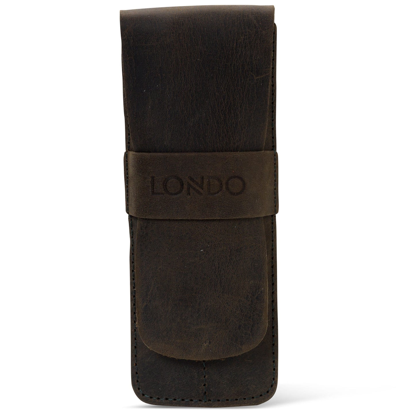 Personalized Handcrafted Top Grain Leather Pen Holder, Pen Pouch, Two Compartment Pencil Case, Custom Pencil Bag with Tuck in Flap