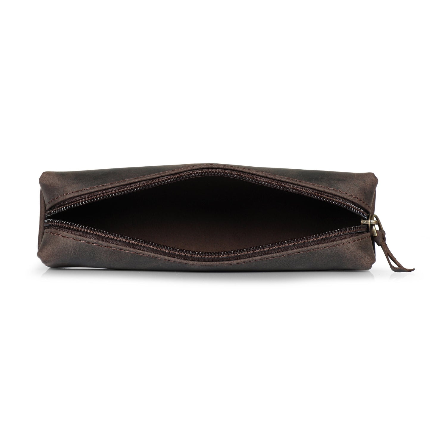 Personalized Pen Pouch Top Grain Leather, Hand Crafted Cosmetic Case, Pencil Pouch, High Quality Makeup Case, Custom Pencil Case with Zipper