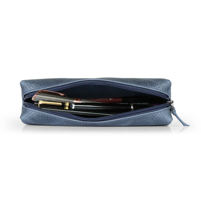 Personalized Pen Pouch Top Grain Leather, Hand Crafted Cosmetic Case, Pencil Pouch, High Quality Makeup Case, Custom Pencil Case with Zipper