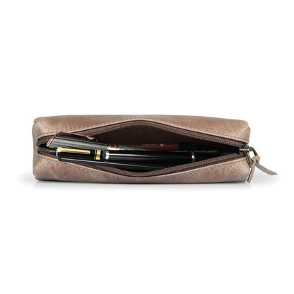 Leather Pen Pouch Personalized - Makeup Brush Case, Custom Pencil Holder, Top Grain Leather Gift