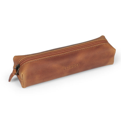 Leather Pen Pouch Personalized - Makeup Brush Case, Custom Pencil Holder, Top Grain Leather Gift