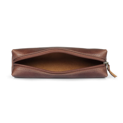 Personalized Top Grain Leather Pen Pouch, Hand Crafted Makeup Case, High Quality Pen Holder, Classic Look  Pencil Holder,  Personalized Gift