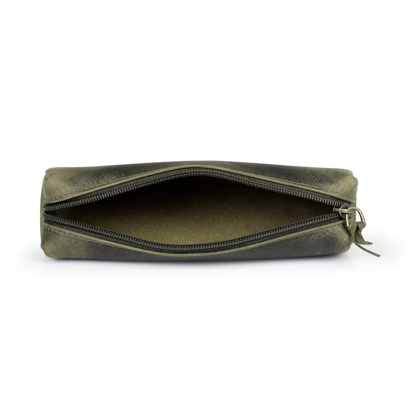 Personalized Hand Crafted Top Grain Leather Zip Pen Case, Pencil Bag, High-Quality Cosmetic Case, Custom Makeup Bag, Classic Look Pen Pouch