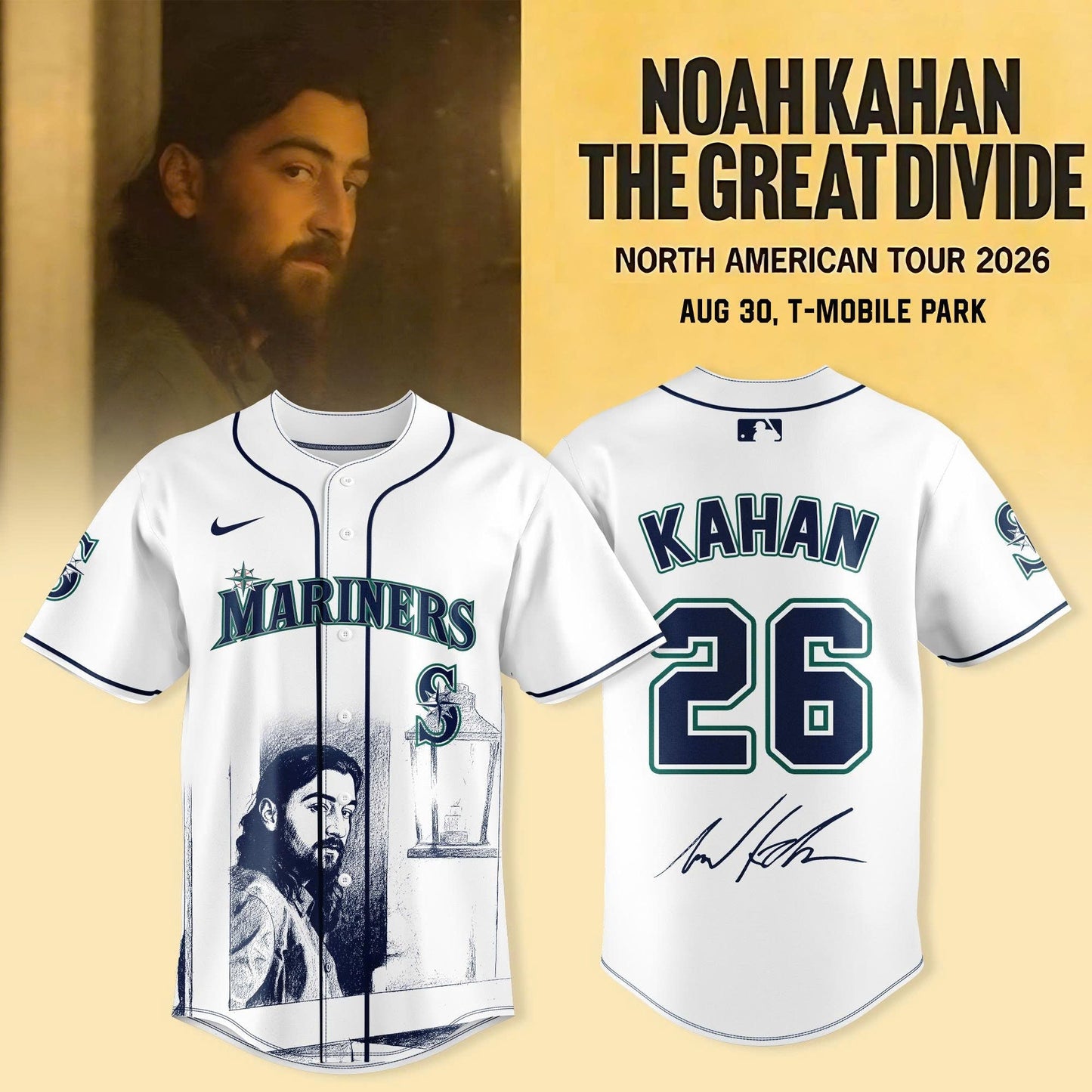 Seattle Mariners x Noah Kahan - "The Great Divide Tour 2026" Jersey Collection | CI17